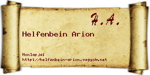 Helfenbein Arion névjegykártya